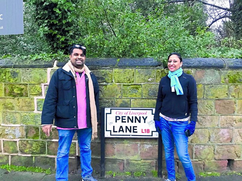 Subru and Nisha at Penny Lane