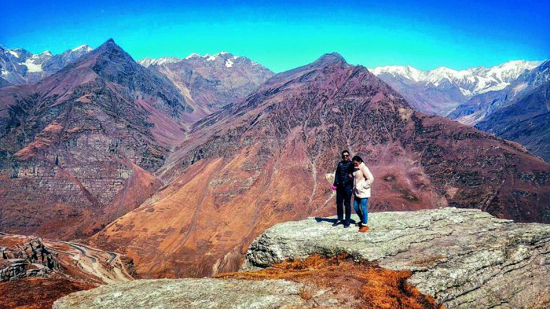 Allu Arjun and Sneha Reddy cooling their heels during their holiday at Rohtang Pass at Manali