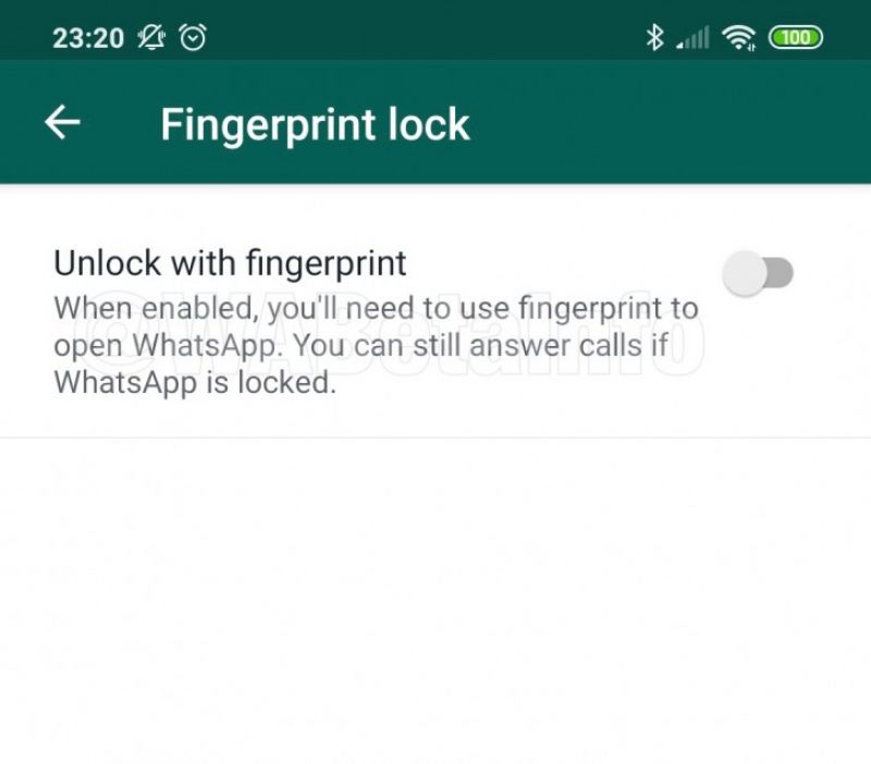 WhatsApp Fingerprint Unlock