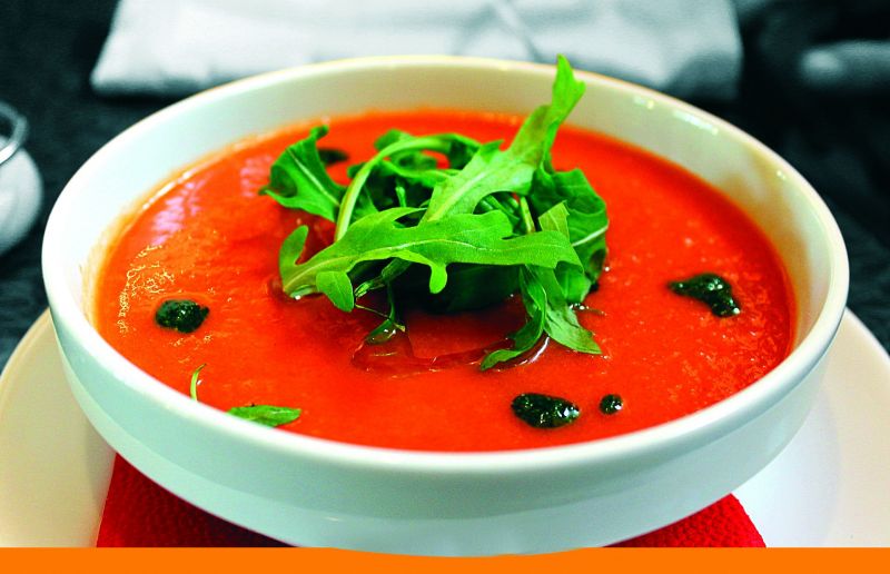 Roasted red bell pepper soup