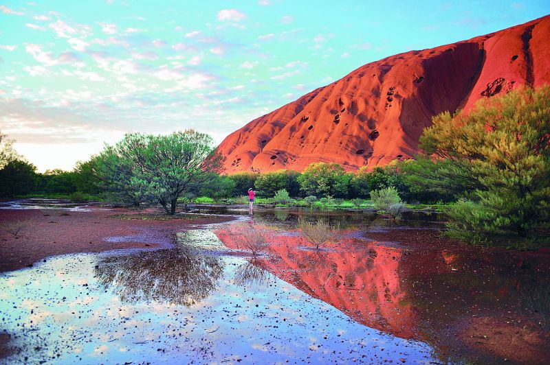 Uluru, Australia after the shower is more vibrant and beautiful.