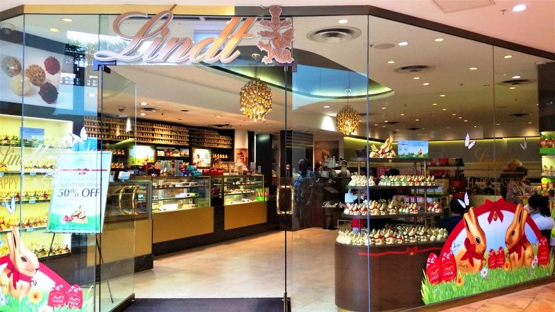 The entrance of the Lindt Chocolate CafÃ© in Melbourne. (Photo: Shami Goregaoker)