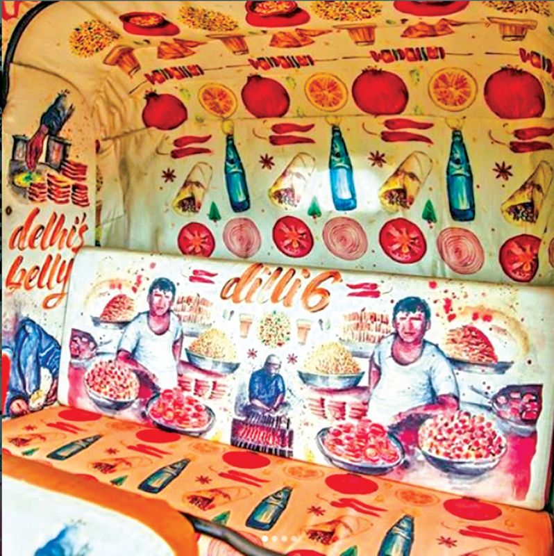 Taxi Fabric's work in an auto rickshaw.