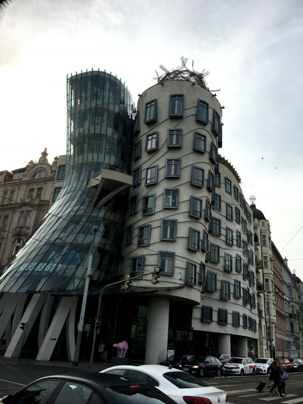 The â€˜Dancing Houseâ€™ or â€˜Fred and Gingerâ€™, one of the most significant landmarks in Prague and internationally renowned structures of the post-1989 Czech architecture. (Photo: Rajan Goregaoker)
