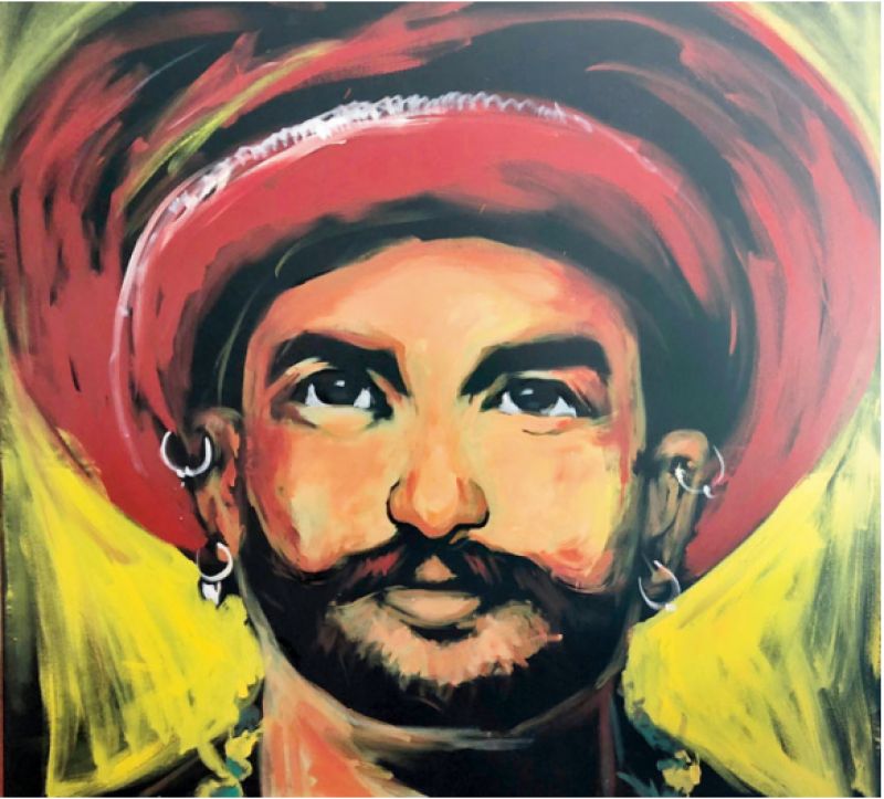 Moved by the art, Ranveer Singh hung the painting in his living room. 