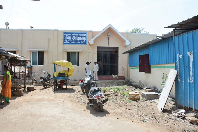 This fish market inaugurated by the CM has been sealed on orders from the Madras High Court since it had been built on the land where a pond had existed sometime ago. (Photo: DC)