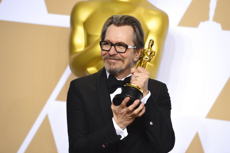 Gary Oldman, winner of the award for best performance by an actor in a leading role for Darkest Hour.