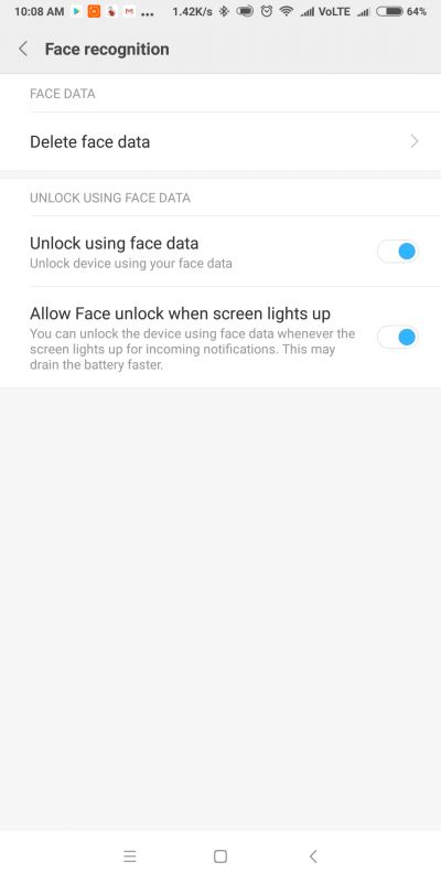Xiaomi Redmi Note 5 Pro Face Unlock