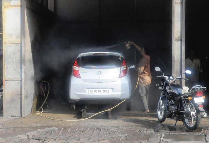 A car washing centre in Thiruvananthapuram.	 (Photo: DC)