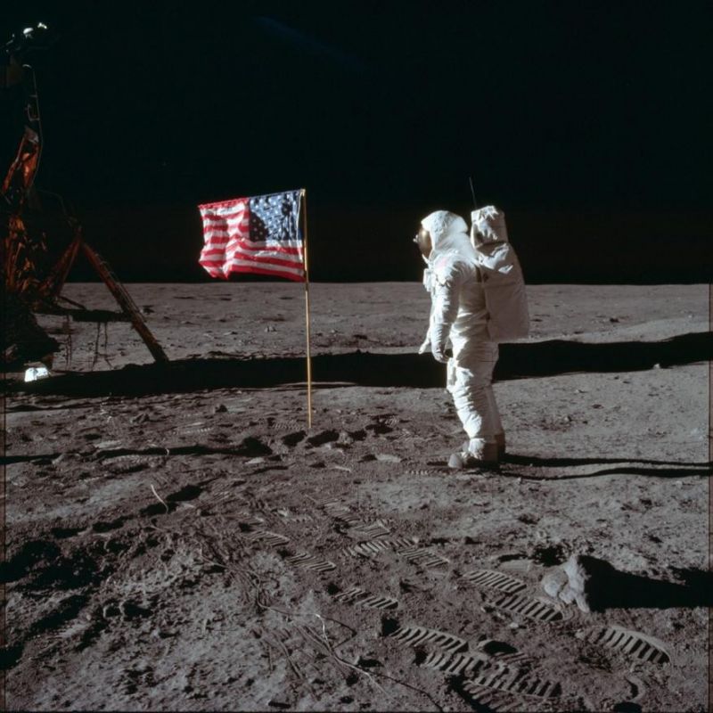 Buzz Aldrin Jr. poses for a photograph beside the US flag on the moon during the Apollo 11 mission.  (Photo: NASA | AP)