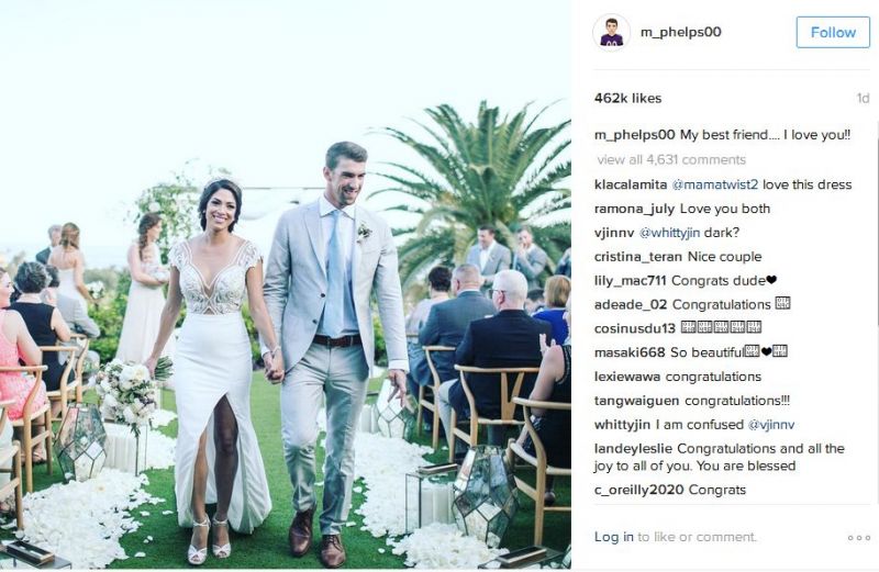 Michael Phleps gets married to former Miss California Nichole Johnson, in Mexico.