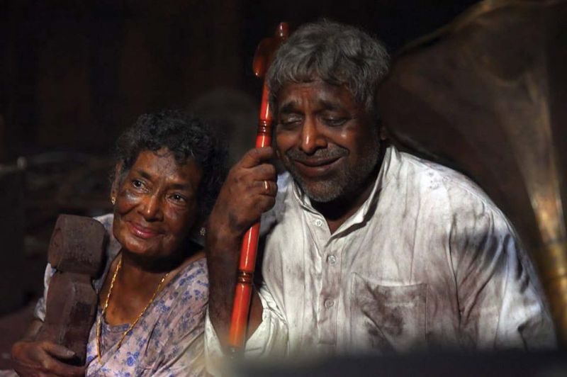 KPAC leela and Renji Panicker in a still from Raudram 2018