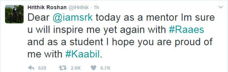 HrithikTweetSRK