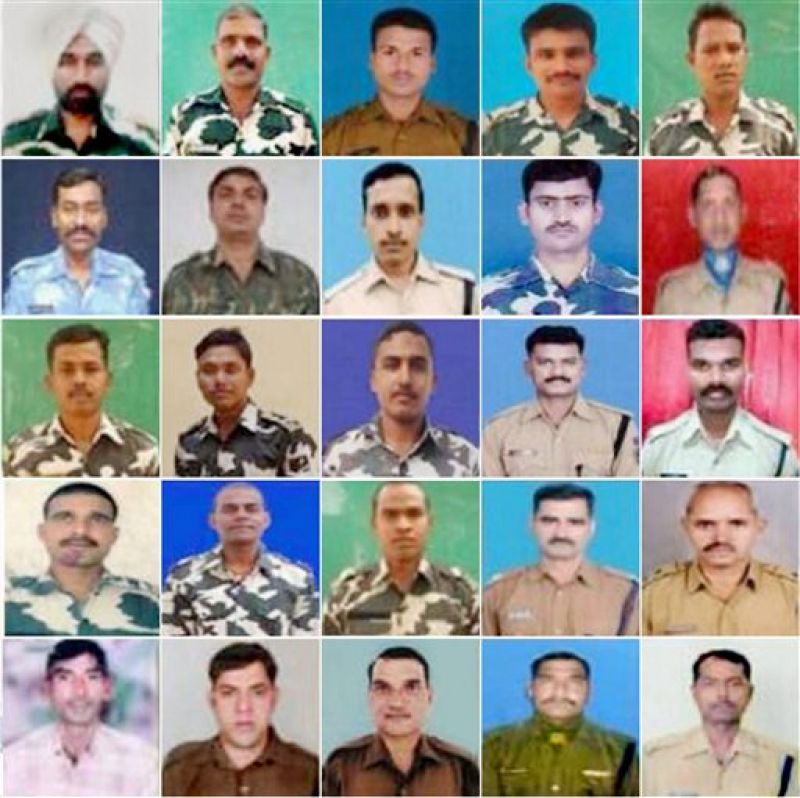 Photos of the 25 CRPF personnel killed in Monday's naxal attack in Chattisgarh's Sukma district. (Photo PTI) 