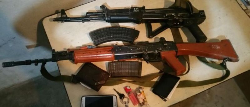 Arms recovered from terrorists. (Photo: ANI | Twitter)
