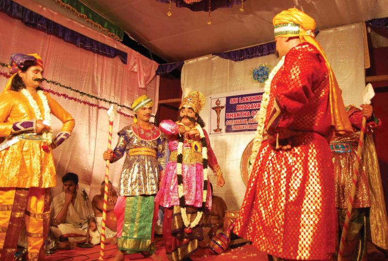  Bhagavata Mela Natya Natakam Prahalada Charitramu being performed at Saliyamangalam near Thanjavur. (Photo: DC)