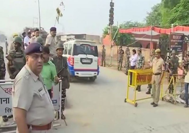 Security tightened at Dera headquarters in Sirsa. (Photo: ANI| Twitter)