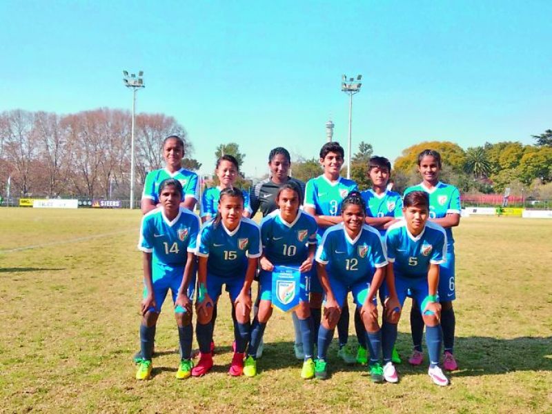 Soumya with her under 17 team.