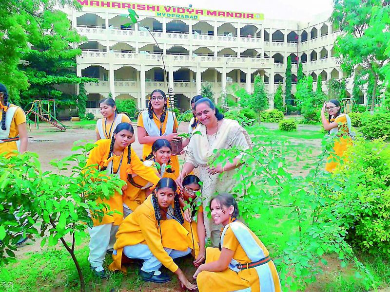 Maharishi Vidya Mandir organised the Haritha Haram programme at their campus recently. staff and students of the school planted several saplings on the school premises 