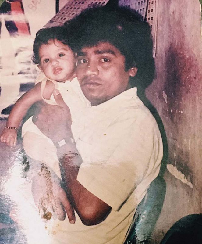 Jamie with her dad Johnny Lever.