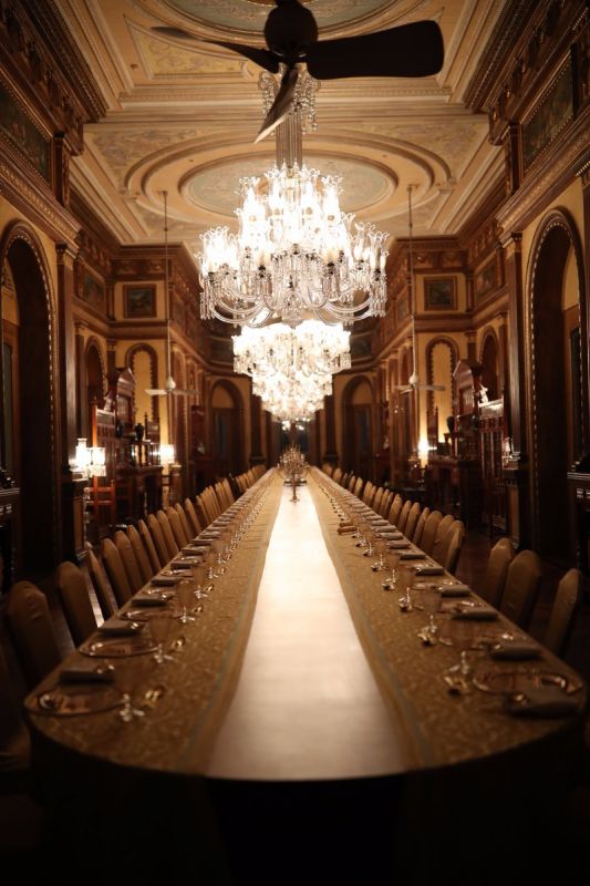 Dinner venue for Global Entrepreneurship Summit guests at Falaknuma Palace, Hyderabad. ( Photo: @TajFalaknuma)