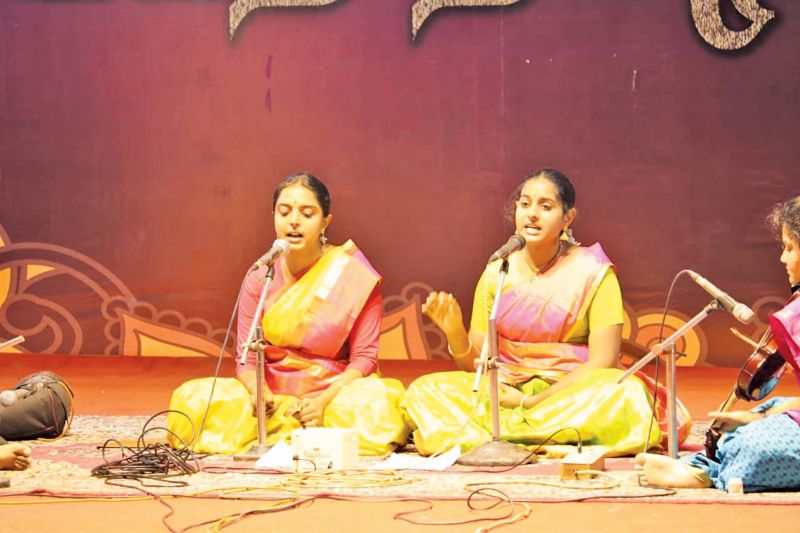 Madura Geetham, Tamil Keerthanas, being sung by  youngsters at Theiva Tamil Isai  festival in Chennai	 	DC