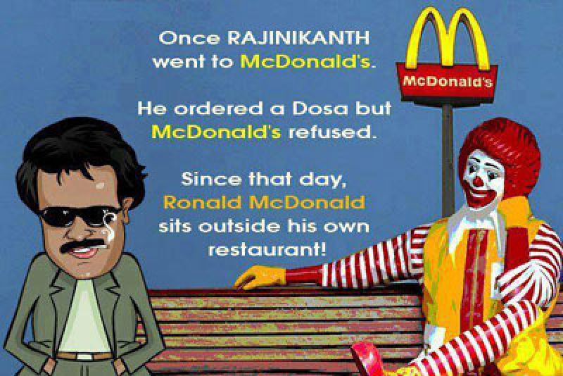 Rajini and McDonald's meme.