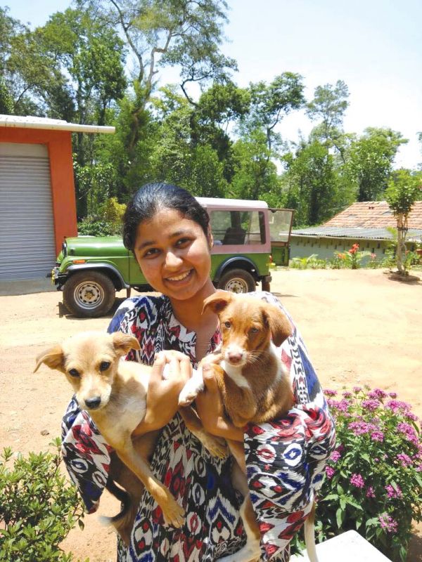Arundhathi with dogs