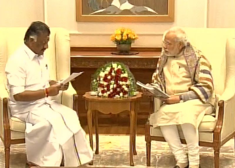 Tamil Nadu Chief Minister with Prime Minister Narendra Modi. (Photo: ANI/Twitter)