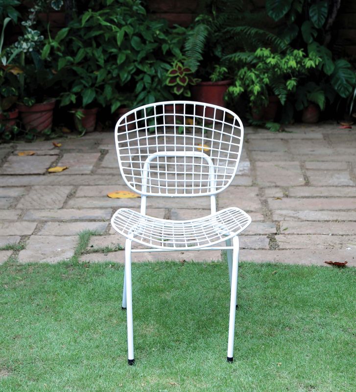 Annette Metal Chair in White Color by Bohemiana 2-min