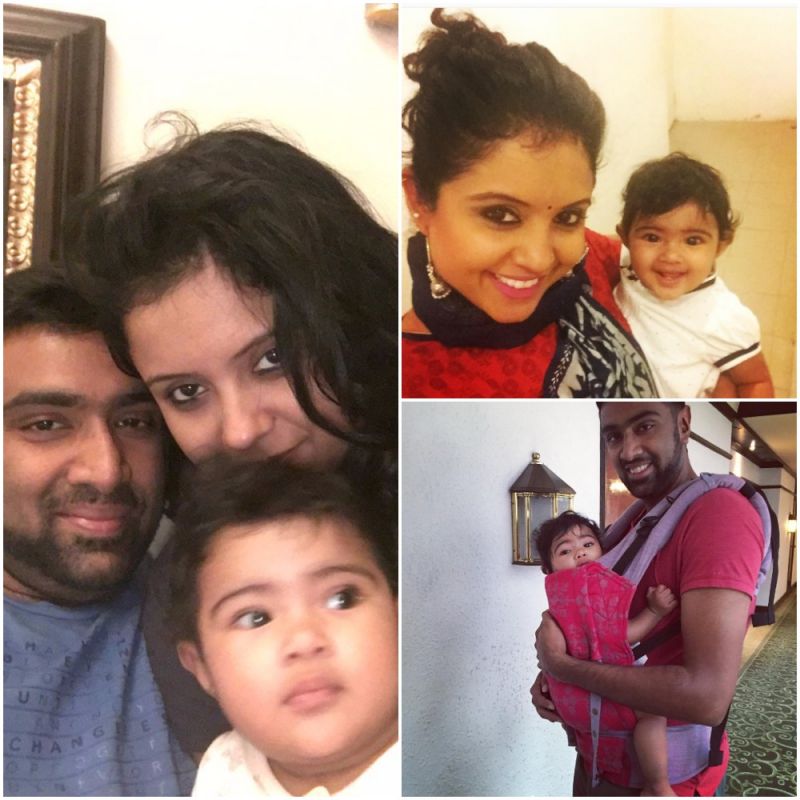 R Ashwin and Prithi Ashwin, who turned parents for the first time in 2015, when their first child Akhira was born. The Chennai-based couple now have welcomed their second daughter into the family. (Photo: Twitter / Instagram)