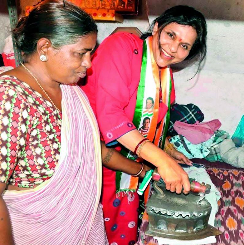 Sangita Reddy, the Joint Managing Director of Apollo Hospitals is campaigning for her husband Konda Vishveshwar Reddy.