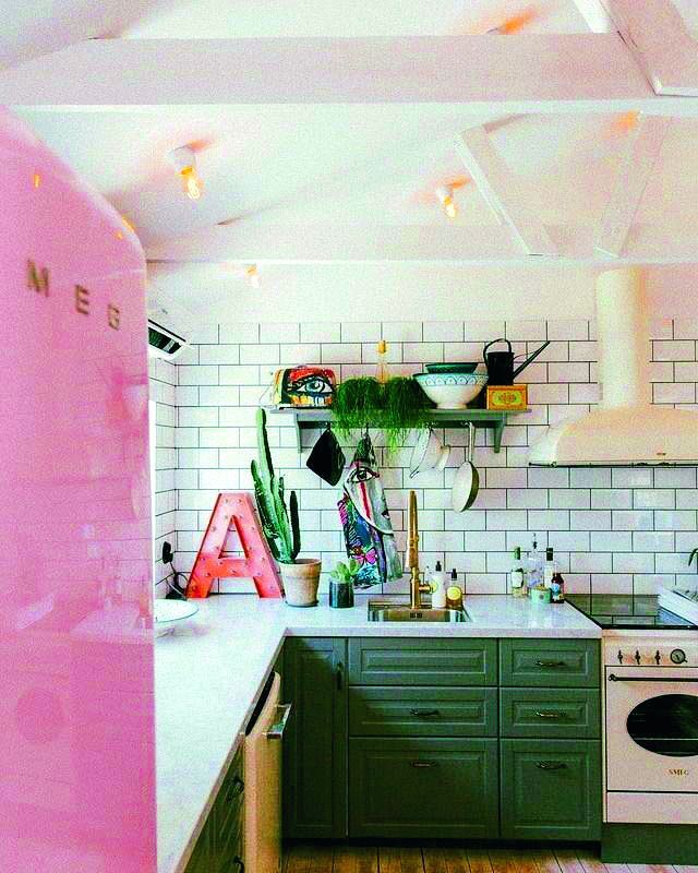 You can incorporate millennial pink in kitchens too.