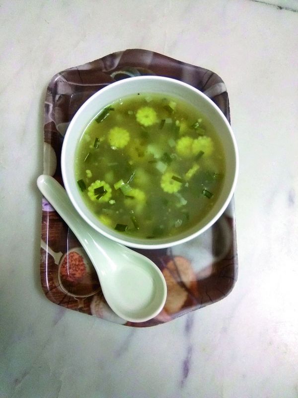 Garlic greens soup