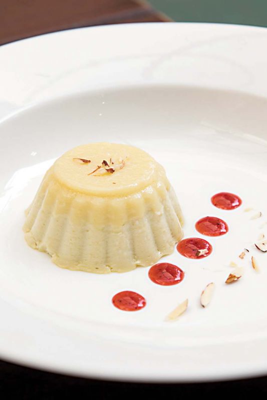 Sangkaya is a silky smooth Thai style custard served with a berries reduction