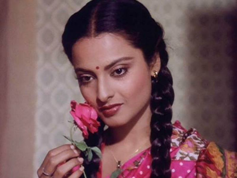 Beautiful Rekha in the still from one of her films.