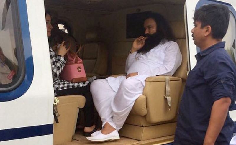 Honeypreet was seen accompanying Ram Rahim Singh in the chopper in which he was flown to Rohtak. (Photo: PTI)