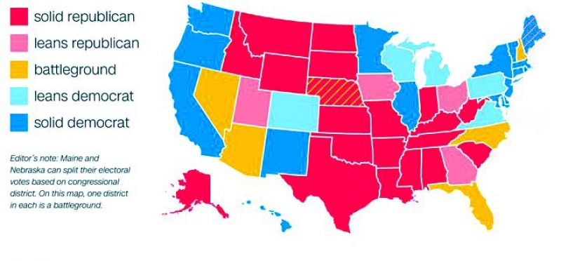 CNN's latest snapshot of the Electoral College map is a little more favorable to Donald Trump, but Hillary Clinton is still leading.