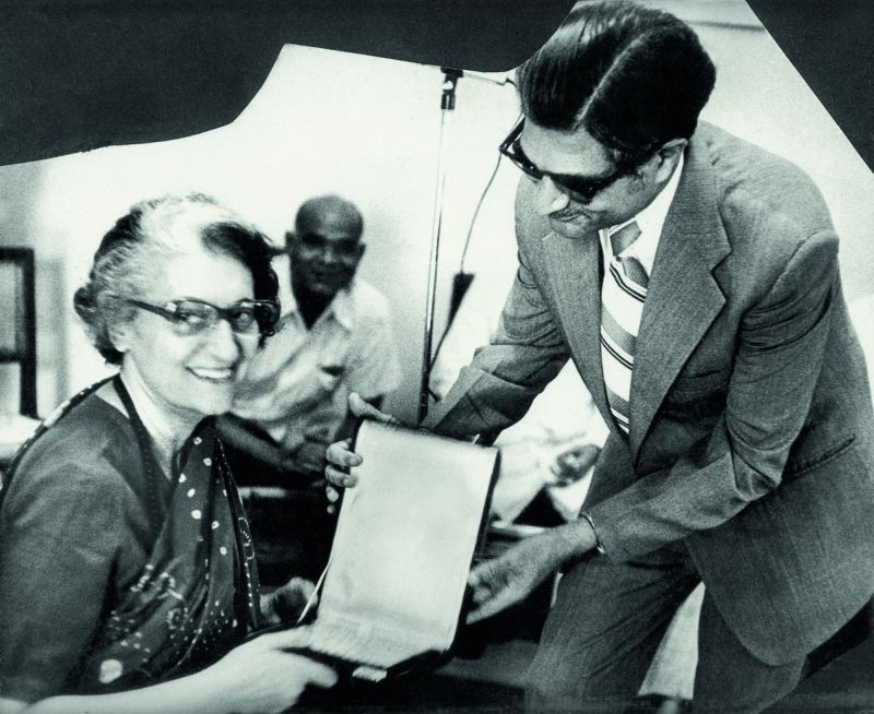 The then PM Indira Gandhi launches Dr Ahmedâ€™s book