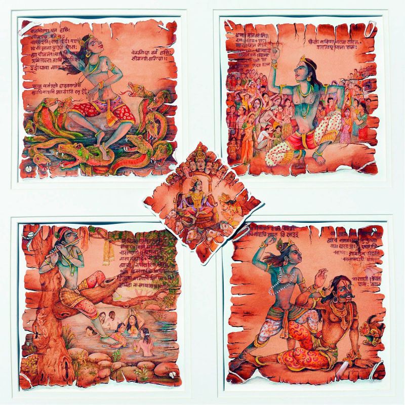 Krishna remains the central figure in the delicate paper works rendered by Gouri Vemula