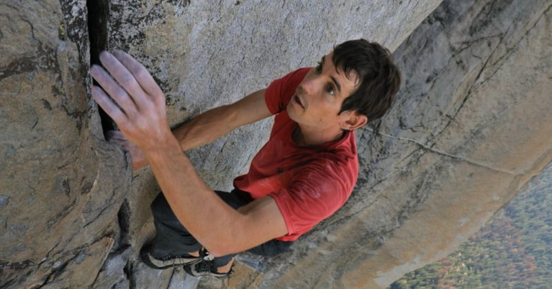 A still from Free Solo.