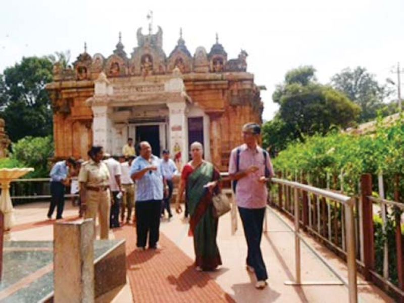 Ms Sathyabhama Badrinath, regional director, Archaeological Survey of India, southern region, visited the temple complex on September 7 to inspect the impact of mining on  Kumaraswamy temple.