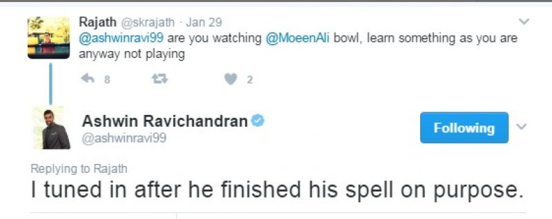 R Ashwin, Twitter, Moeen Ali, India vs England