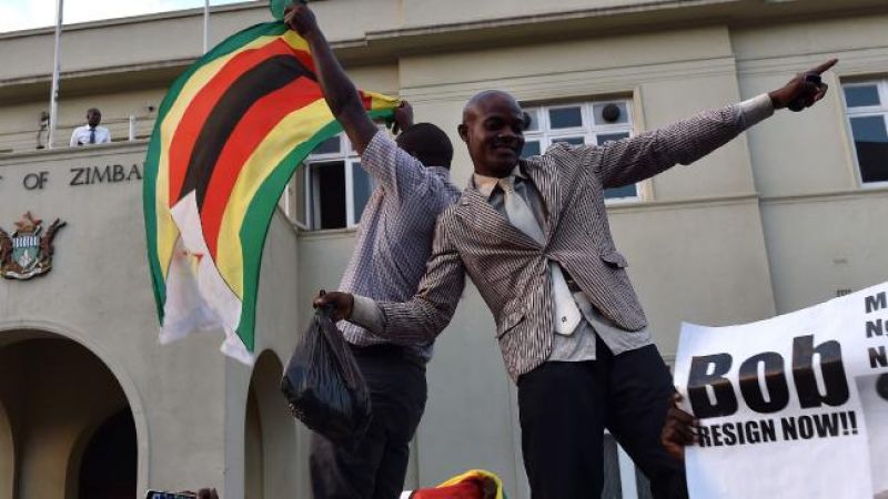 People danced in the streets of Harare and car horns blared at the news that the era of Mugabe - who had led Zimbabwe since independence in 1980 - was finally over. (Photo: AFP)