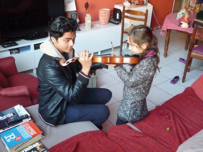 Sagar at one of his violin classes.