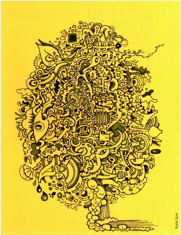 The doodle is inspired from Rohit's experience at his biology classes 
