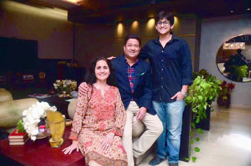Dr Jatin Shah, an infertility specialist along with his wife Nina and son Dharam at their home in Lower Parel, Mumbai Photo: Shripad Naik