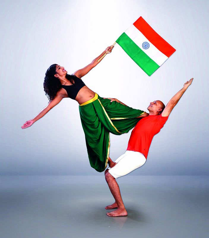 Salute to the country: On the occasion of Independence Day, Kamal Maliramani and Nicy Joseph are expressing their joy and respect for the nation by striking the Flag pose in Acro Yoga. The photo represents strength, balance and pride