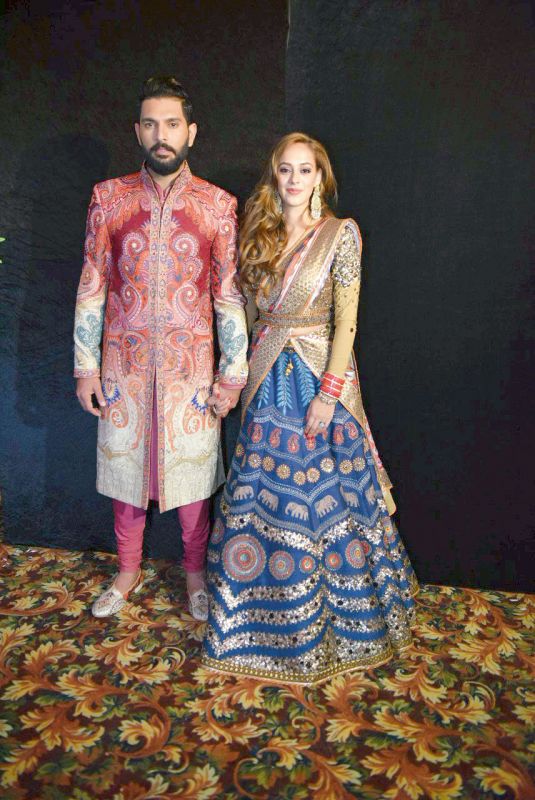 Yuvraj Singh with  wife and model Hazel Keech