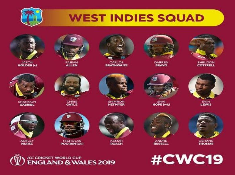 (Photo: west indies cricket/ cwc19 twitter)